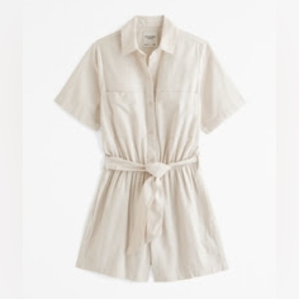 Abercrombie & Fitch Linen-Blend Utility Romper